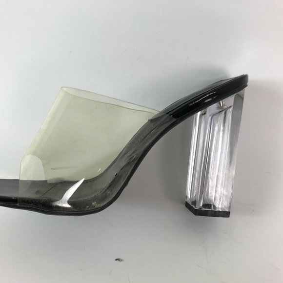 Lucite Slip On Peeptoe Mules - Picture 2 of 3